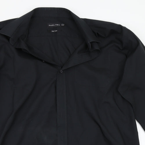 Double TWO Mens Black    Button-Up Size 17
