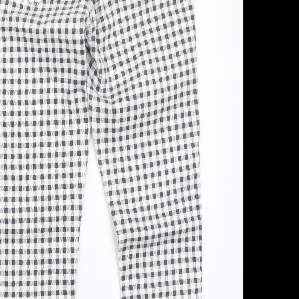 TU Womens White Check  Straight Jeans Size 14 L24 in