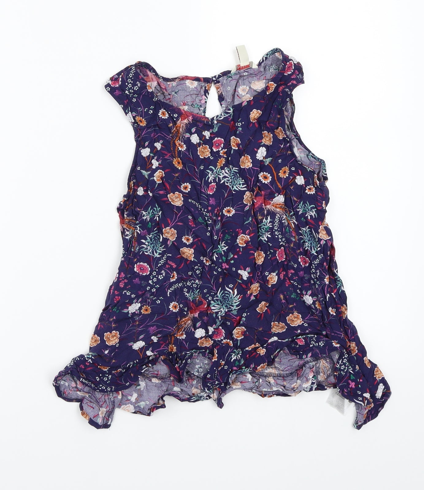 Espirit Womens Purple Floral  Basic T-Shirt Size 10
