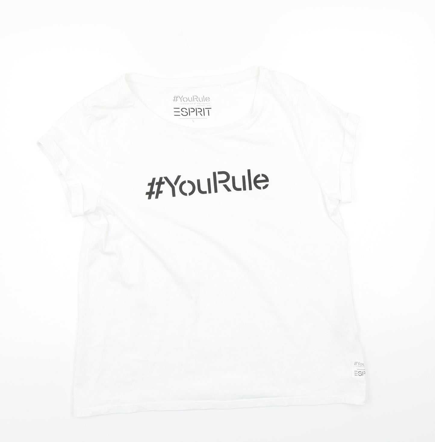 Espirit Womens White   Basic T-Shirt Size L