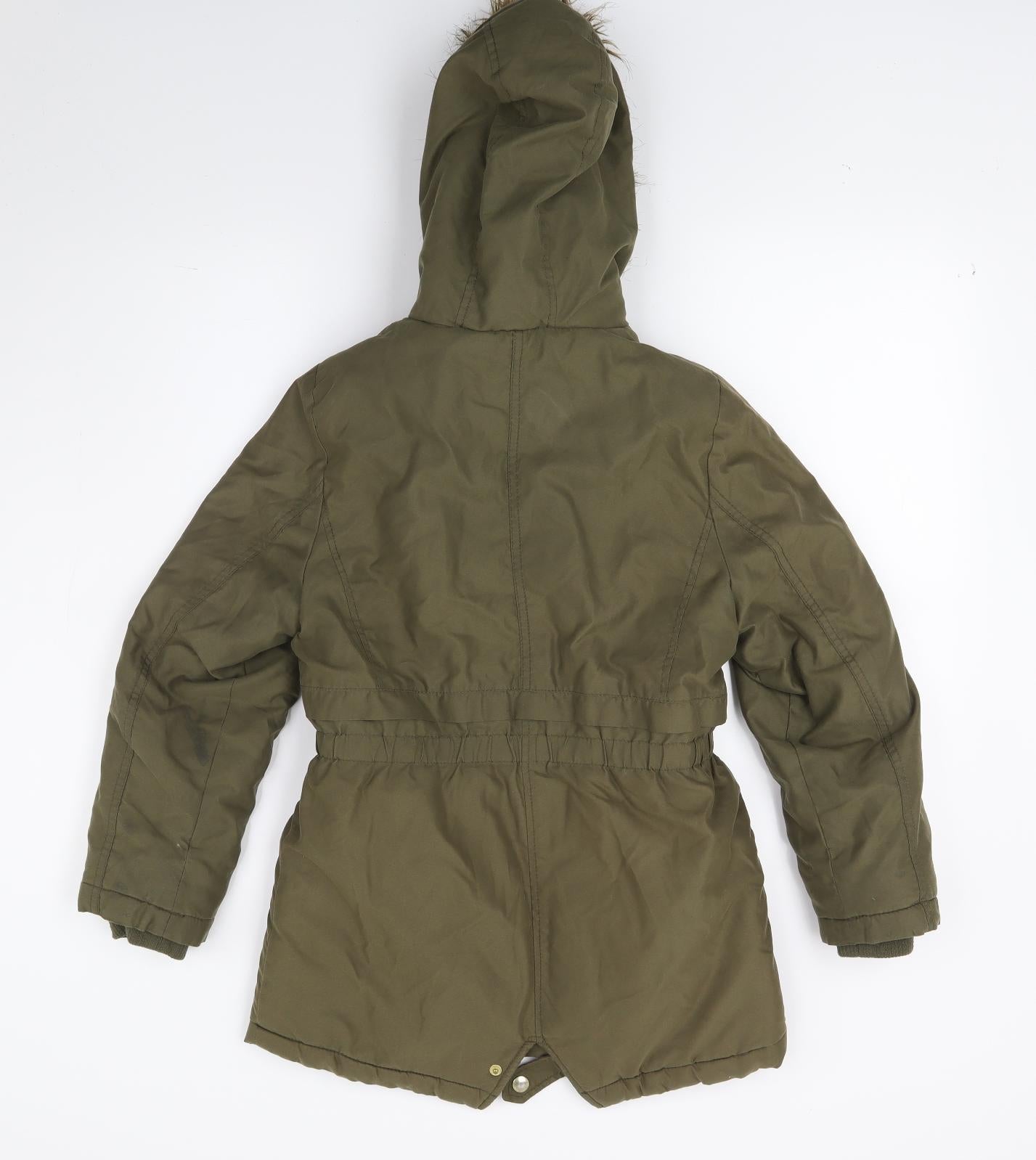 George Girls Green   Parka Coat Size 9-10 Years