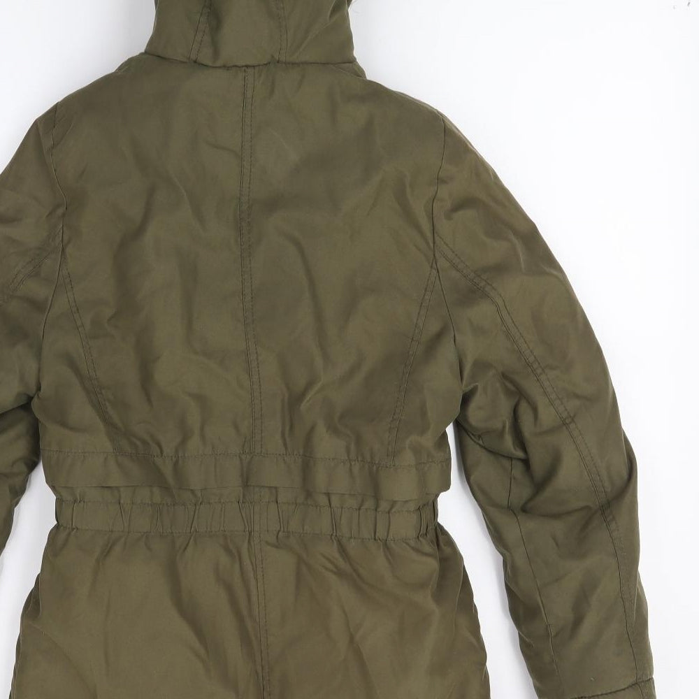 George Girls Green   Parka Coat Size 9-10 Years