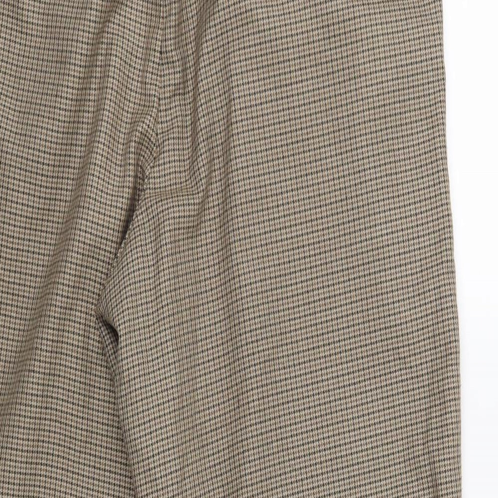 Loom Womens Brown Houndstooth  Trousers  Size 34 in L32 in