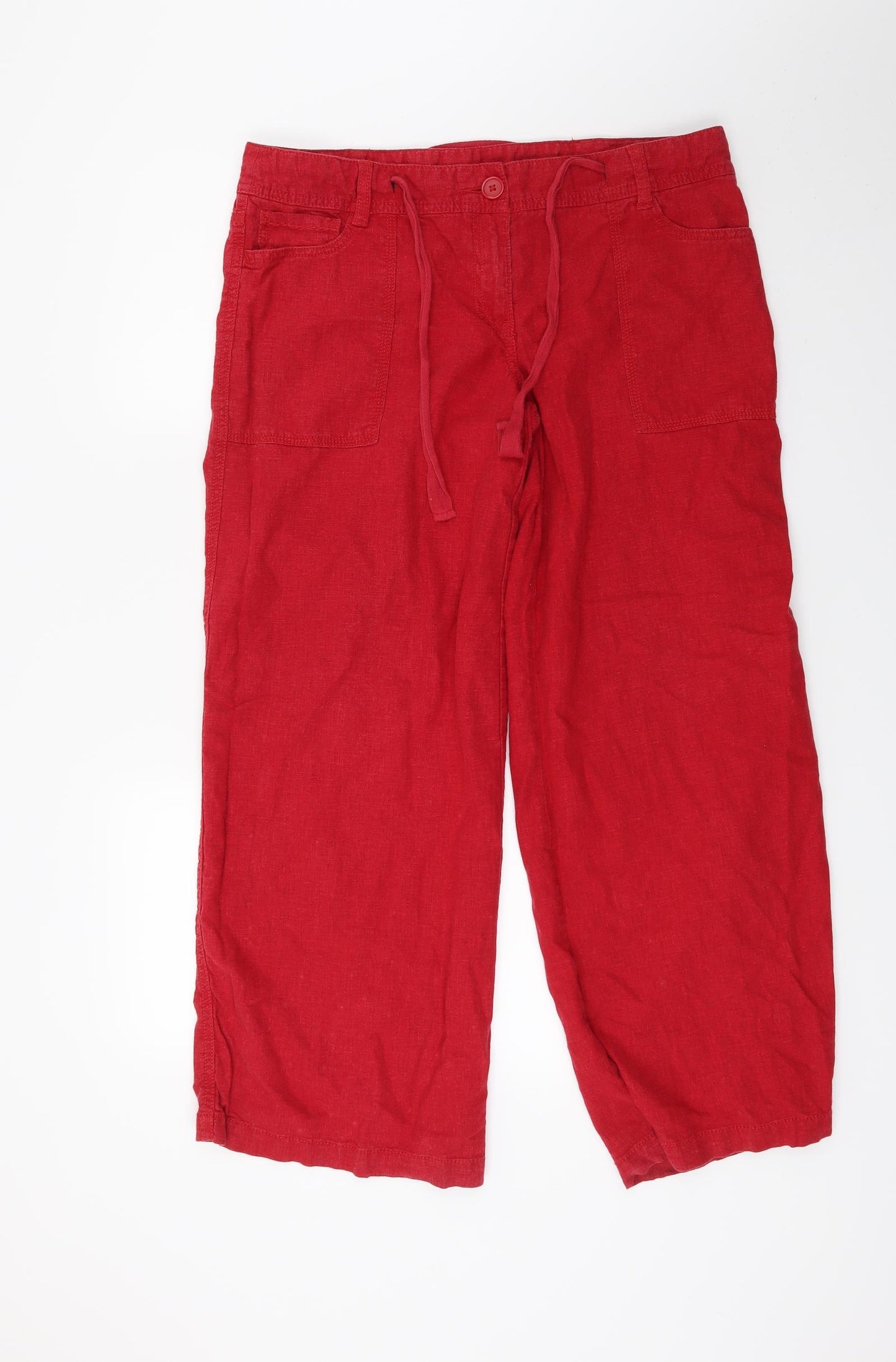 NEXT Womens Red   Capri Trousers Size 14 L26 in