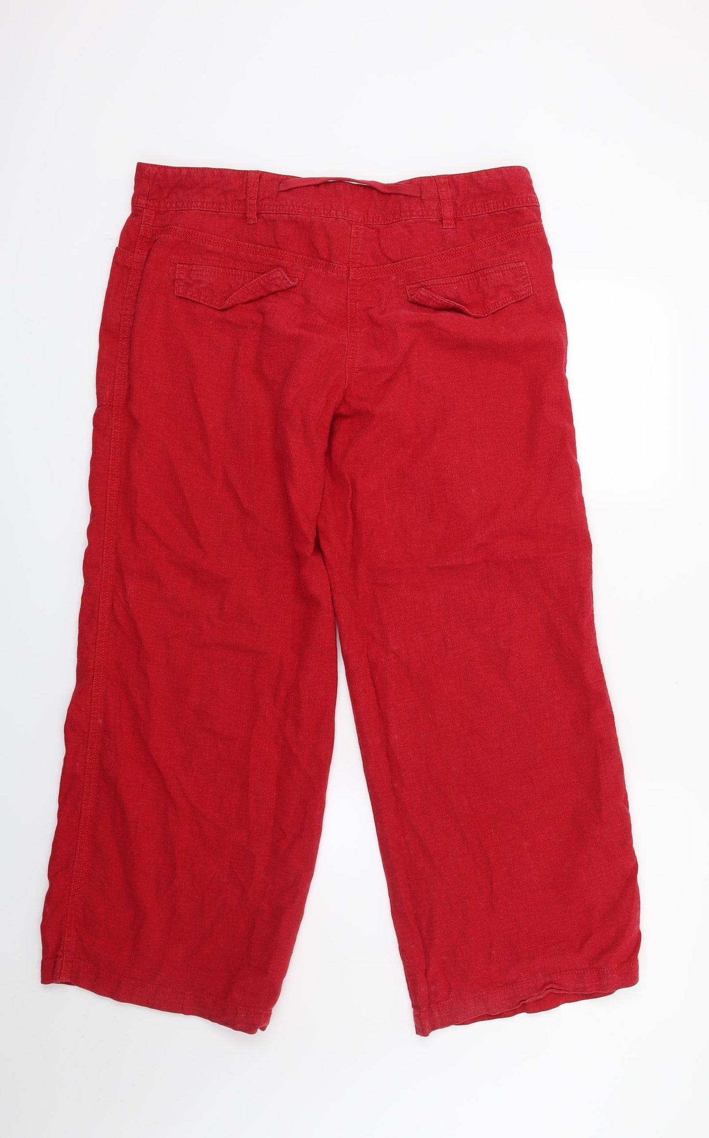 NEXT Womens Red   Capri Trousers Size 14 L26 in