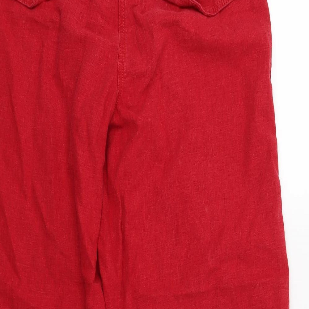 NEXT Womens Red   Capri Trousers Size 14 L26 in