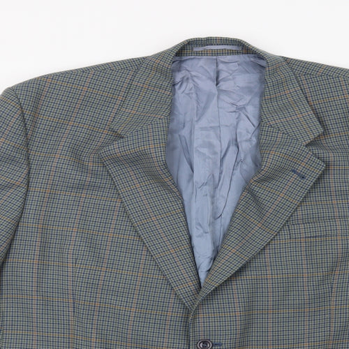 Hadleigh & Taylor Mens Grey Check  Jacket Blazer Size 48