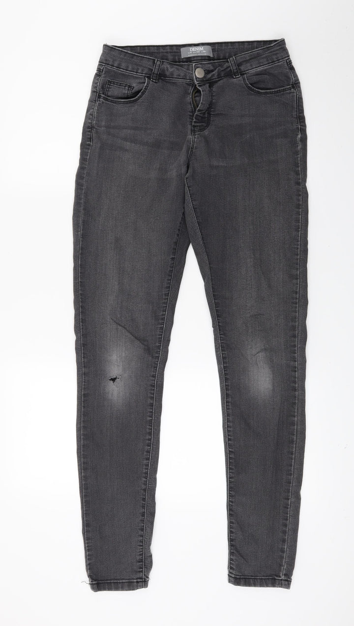 Dorothy Perkins Womens Black Denim Skinny Jeans Size 8 L27 in