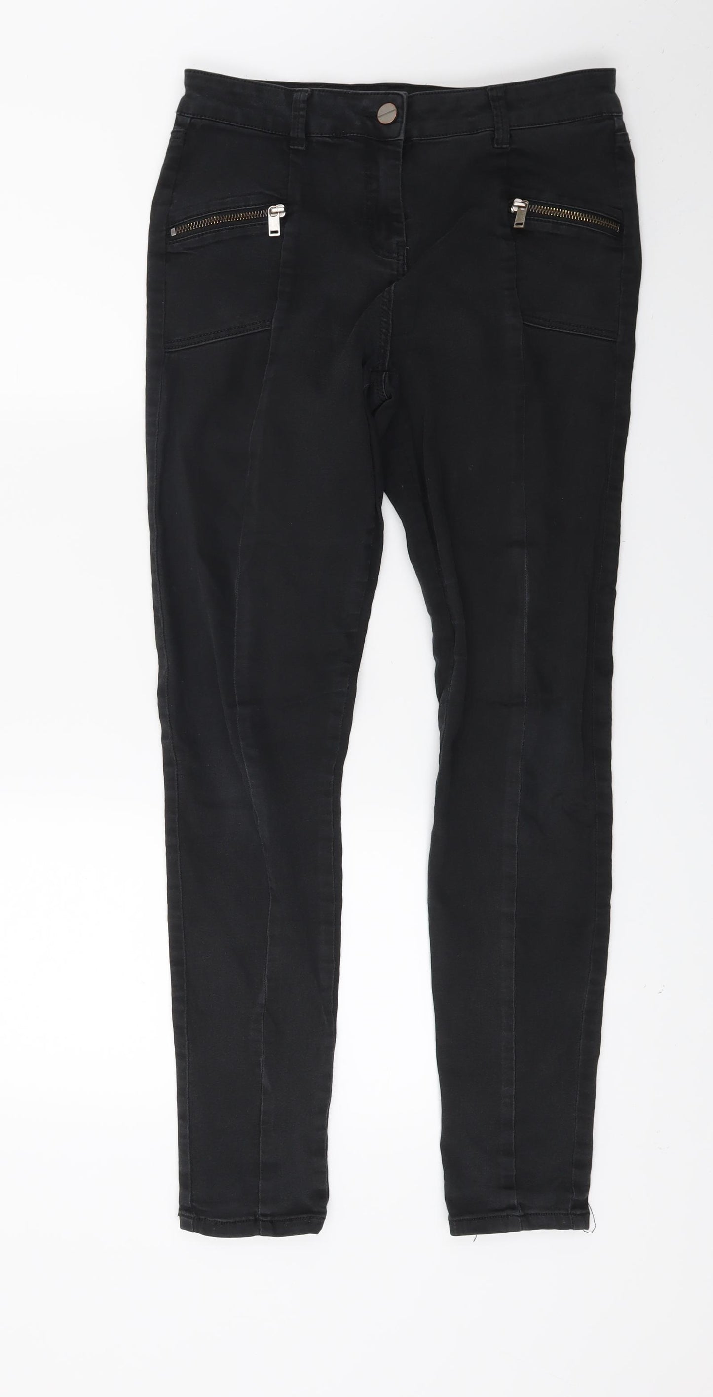 NEXT Womens Black  Denim Skinny Jeans Size 8 L26 in