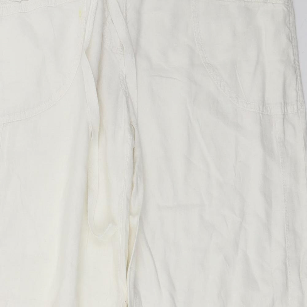 NEXT Womens White   Capri Trousers Size 14 L25 in