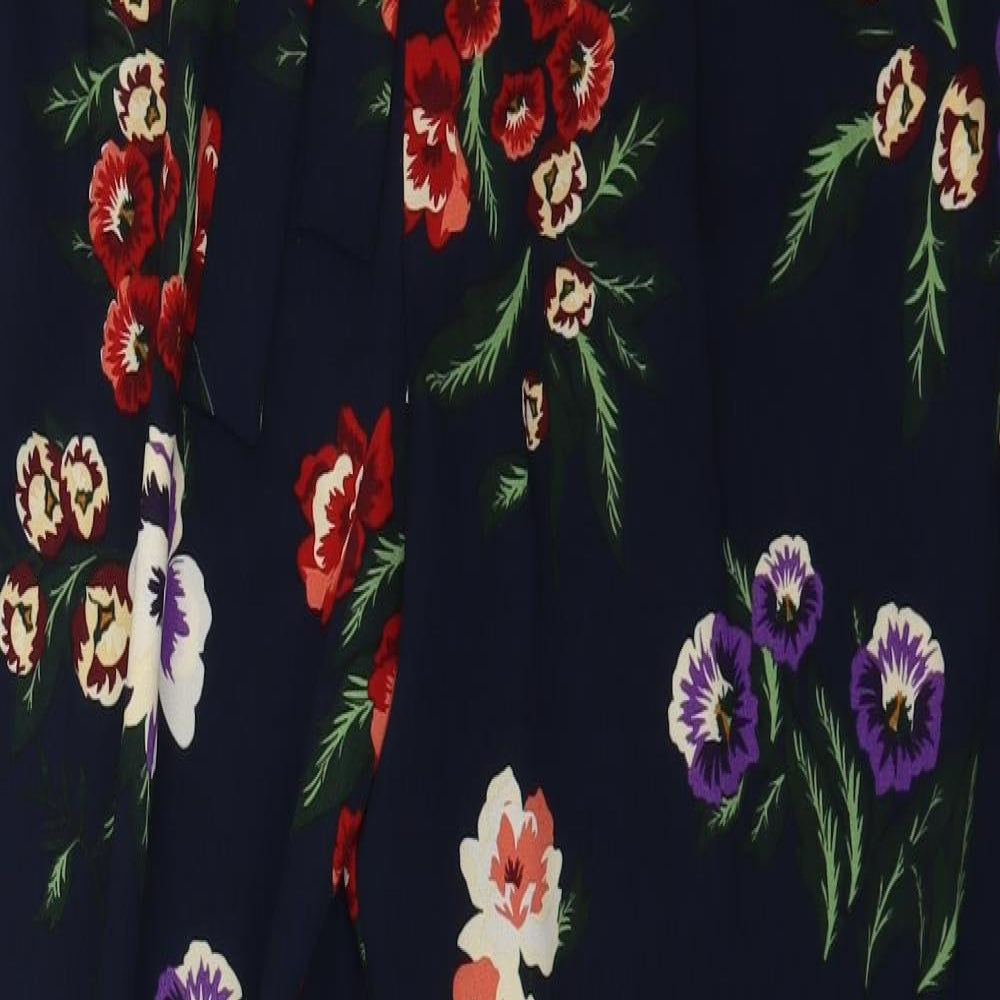 Dorothy Perkins Womens Blue Floral  Trousers  Size 14 L26 in