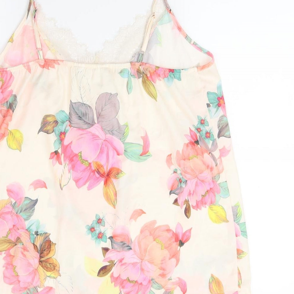 Primark Womens Beige Floral  Top Pyjama Top Size 14