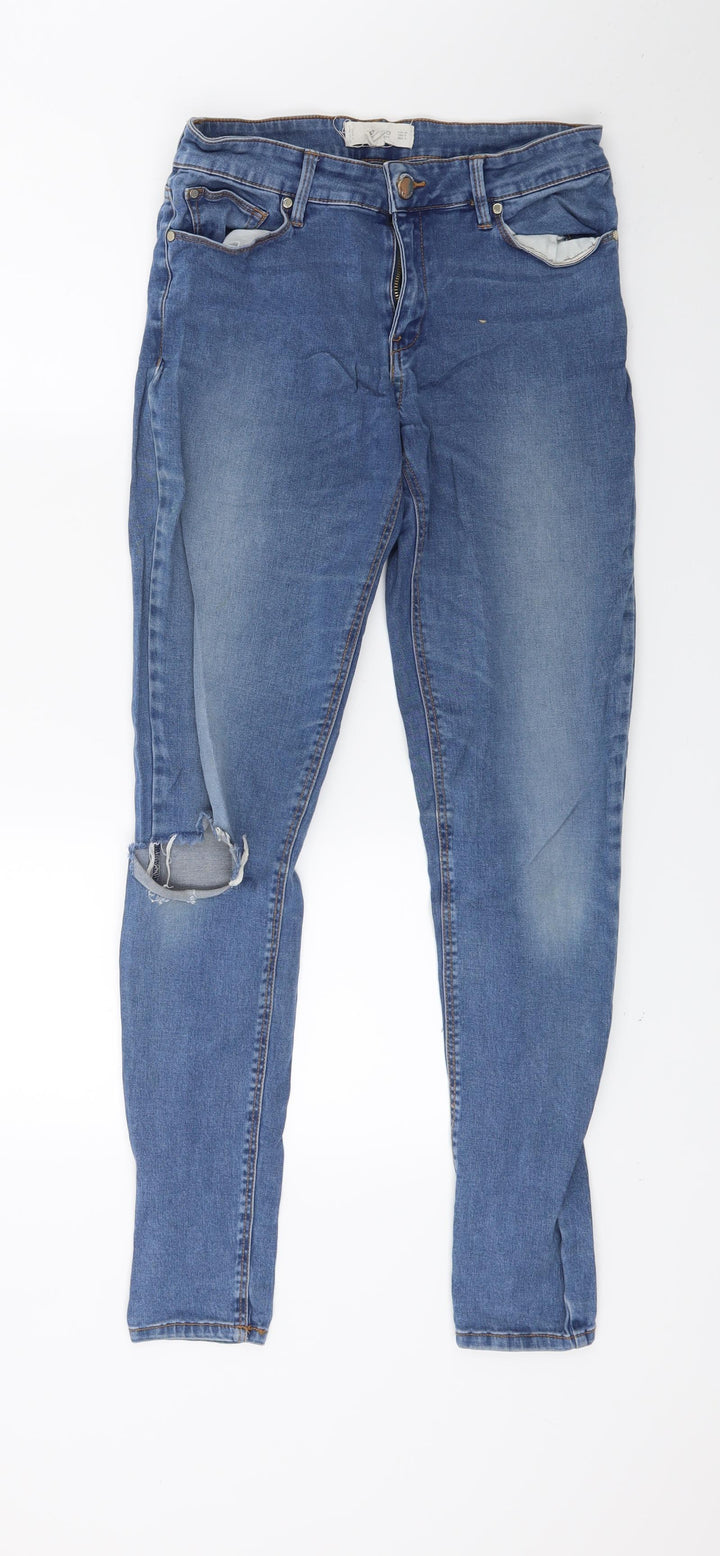 Mango Womens Blue Denim Skinny Jeans Size 10 L26 in