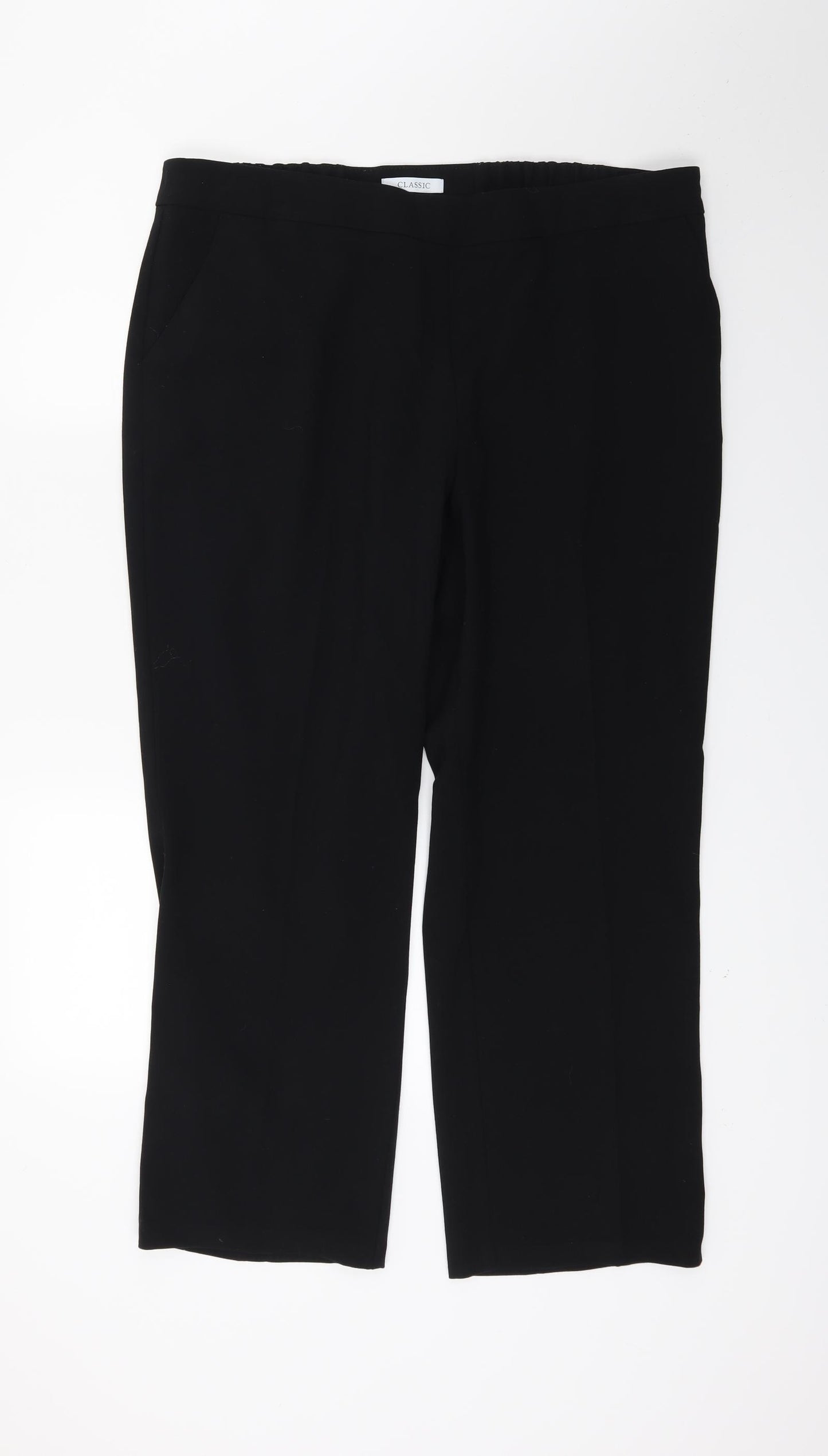 Marks and Spencer Womens Black   Trousers  Size 18 L25 in