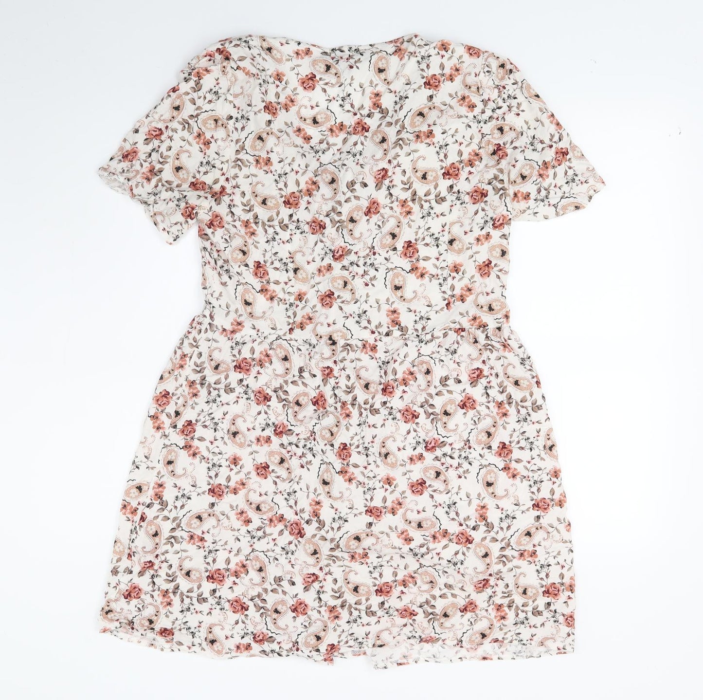 Primark Womens White Floral  A-Line  Size 12