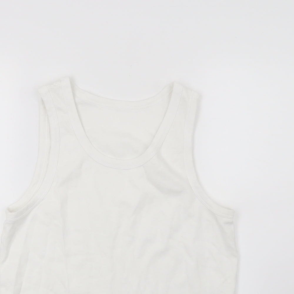 Debenhams Mens White    T-Shirt Size S  - Vest