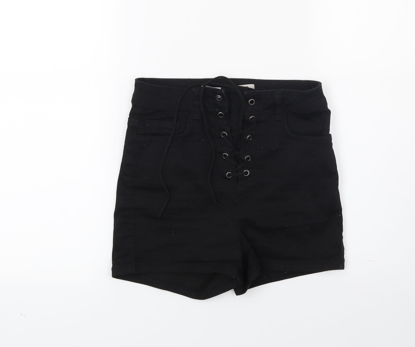 Primark Womens Black  Denim Cut-Off Shorts Size 6