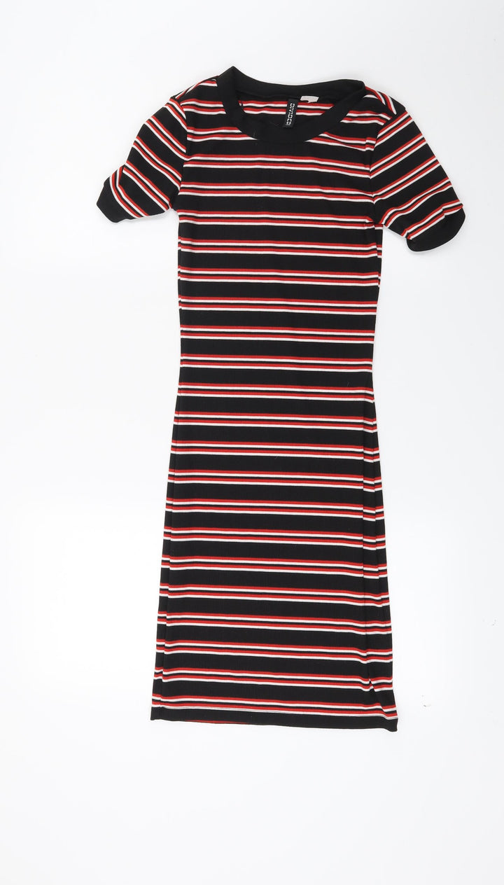 Divided Womens Red Striped  T-Shirt Dress  Size 4
