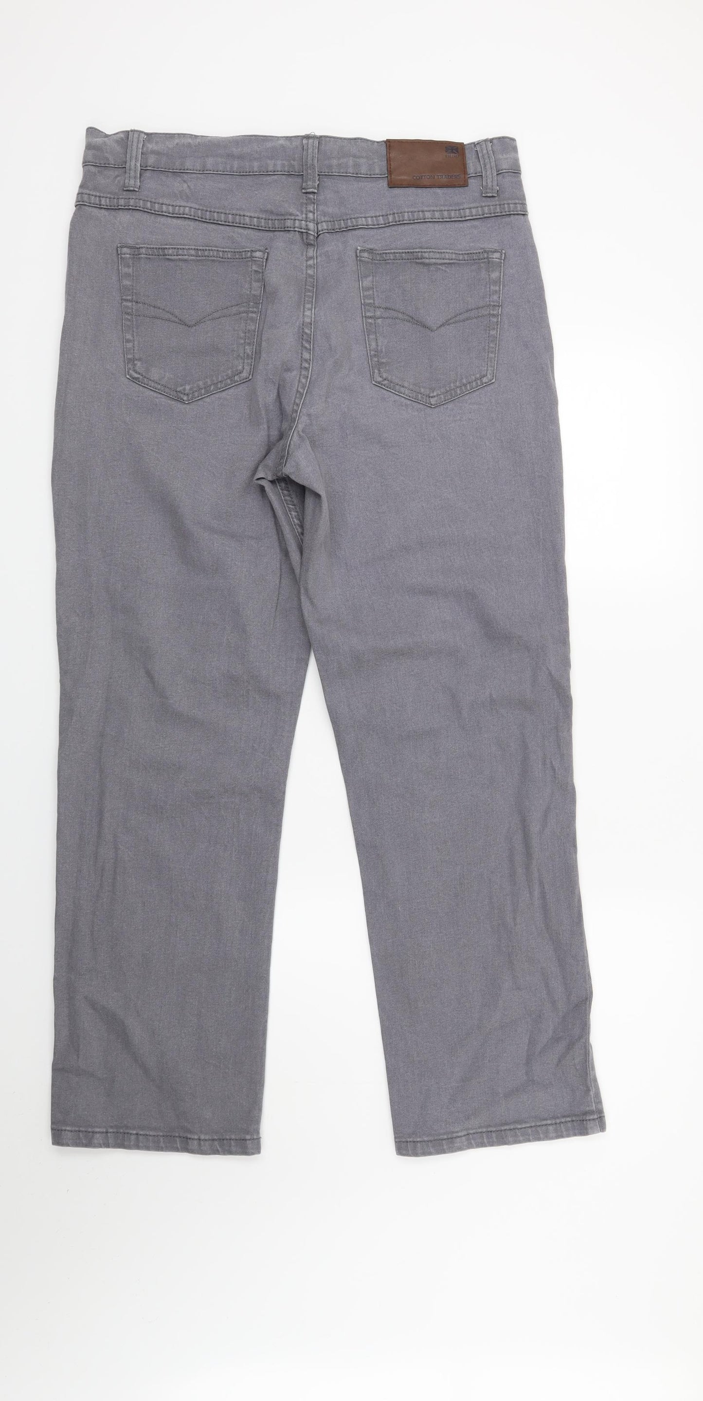 Cotton Traders Womens Grey  Denim Straight Jeans Size 16 L28 in