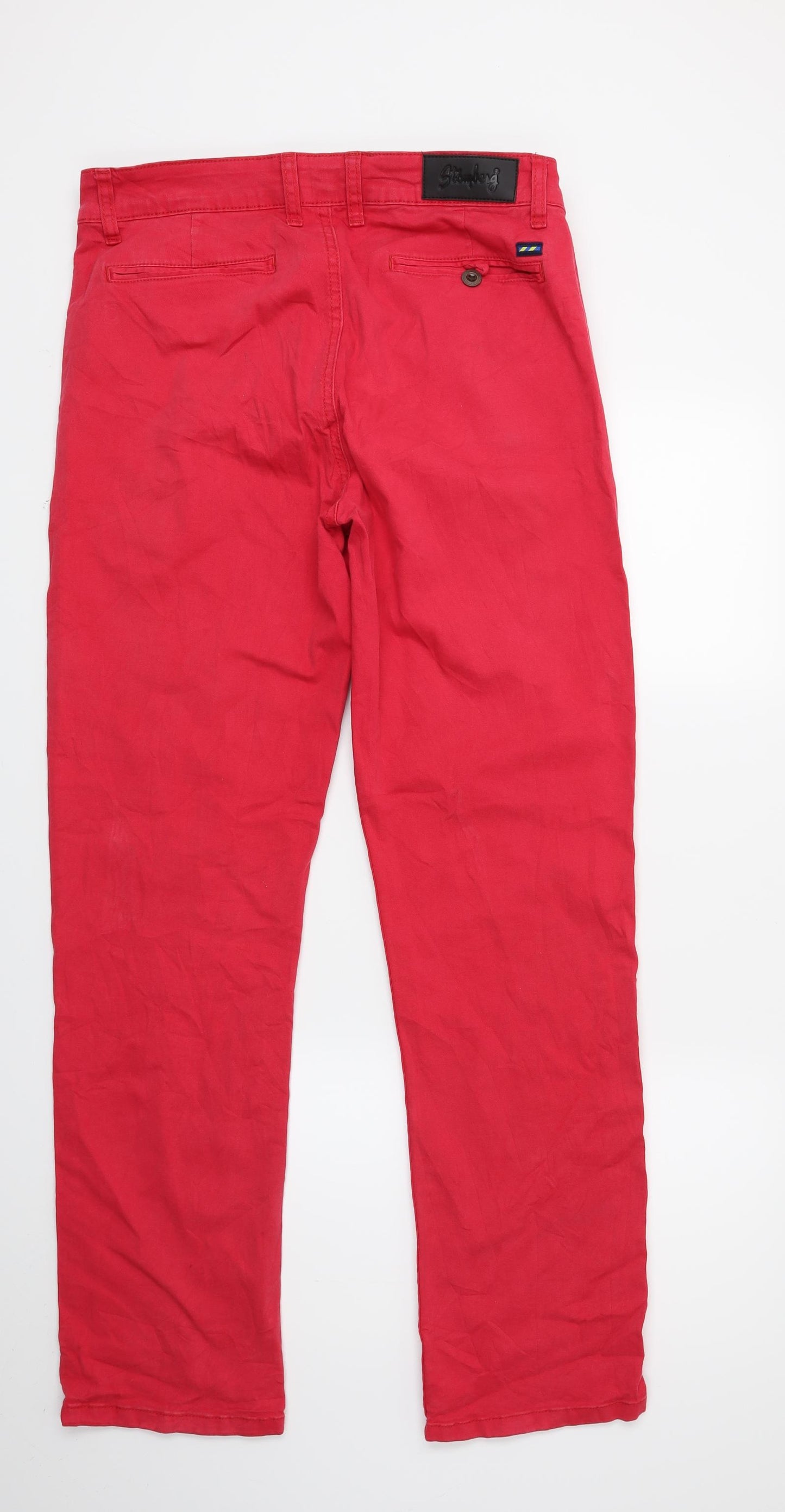 Stompberg Mens Red  Denim Chino Trousers Size 32 in L32 in