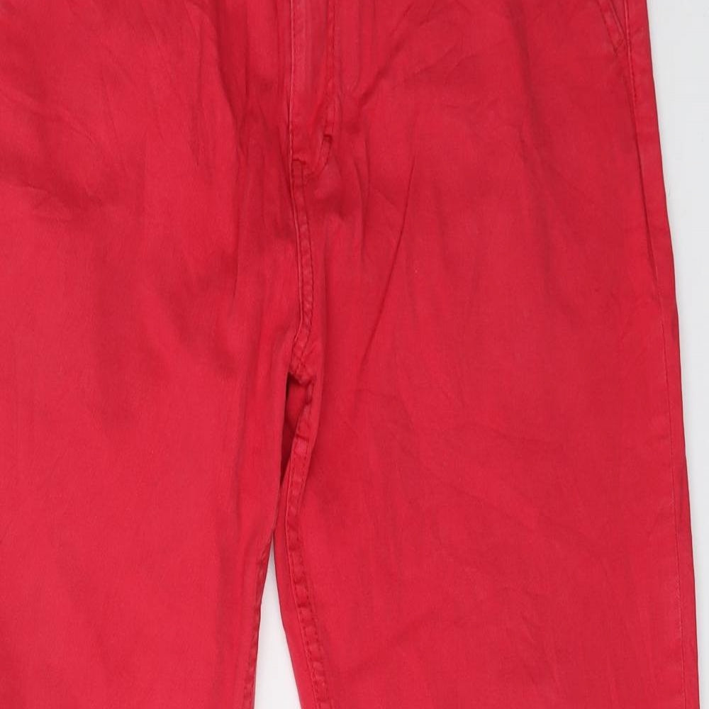 Stompberg Mens Red  Denim Chino Trousers Size 32 in L32 in