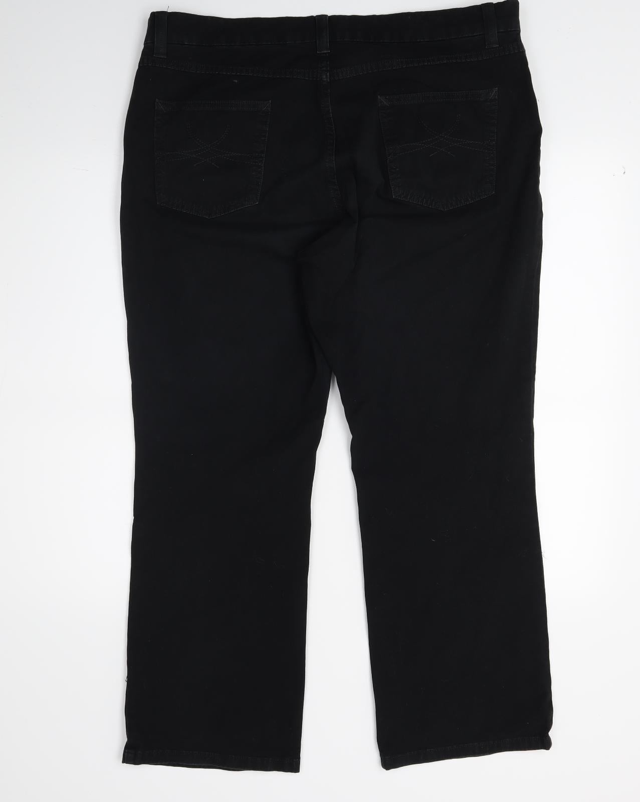Marks and Spencer Womens Black  Denim Straight Jeans Size 18 L25 in