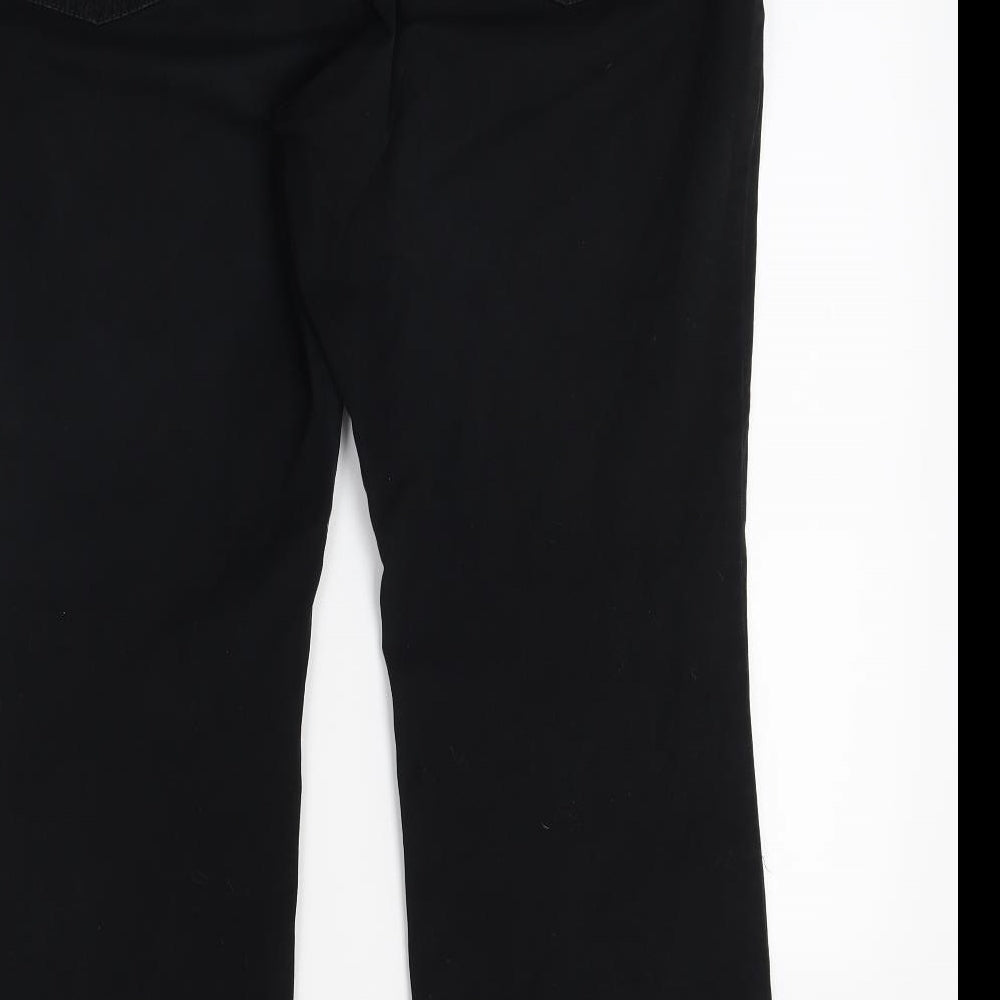 Marks and Spencer Womens Black  Denim Straight Jeans Size 18 L25 in