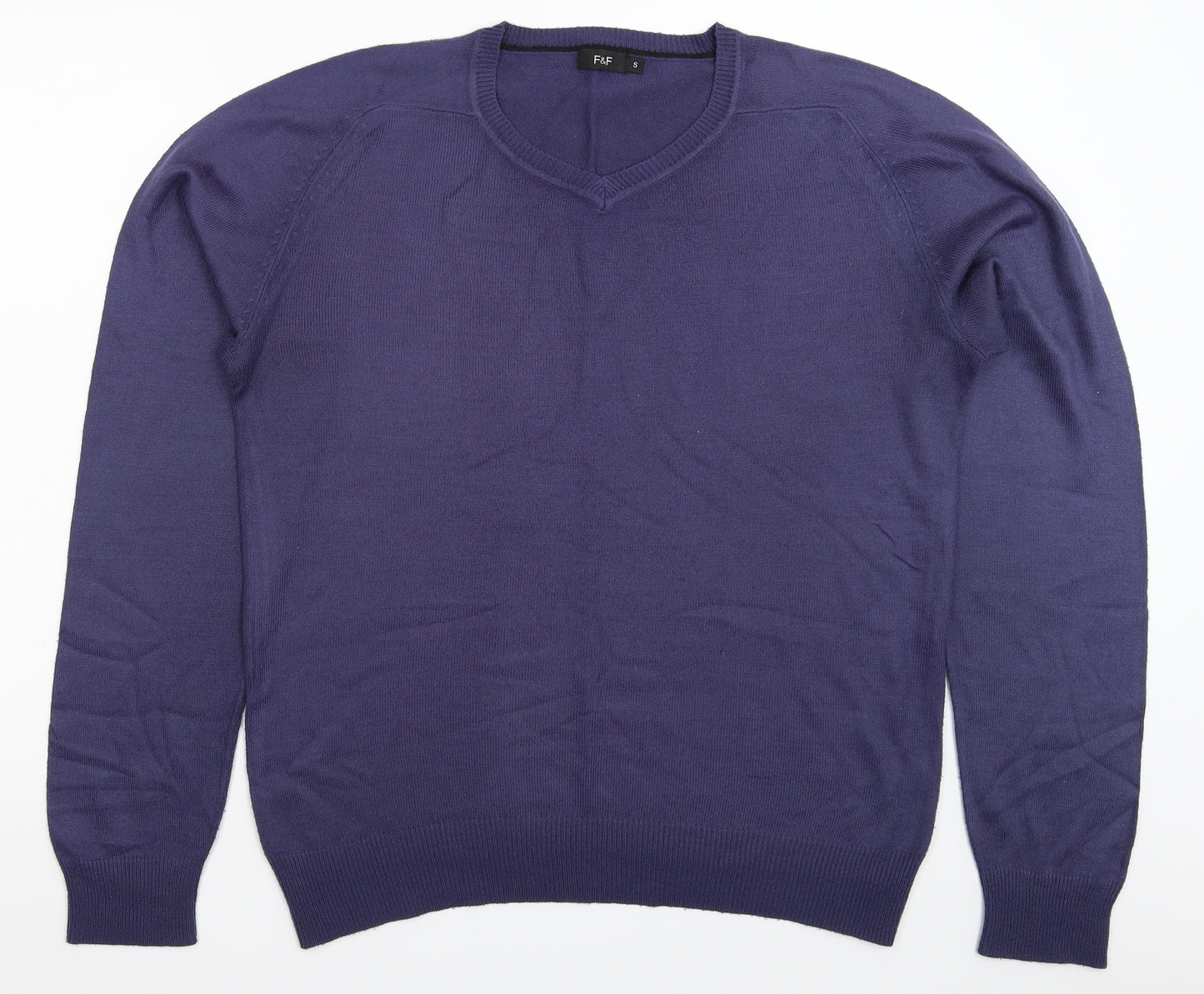 F&F Mens Blue  Knit Pullover Jumper Size S