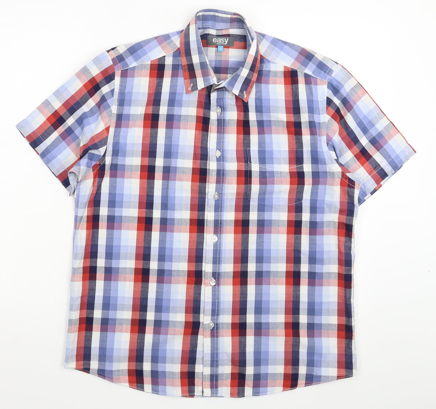 Easy Mens Multicoloured Check   Button-Up Size M