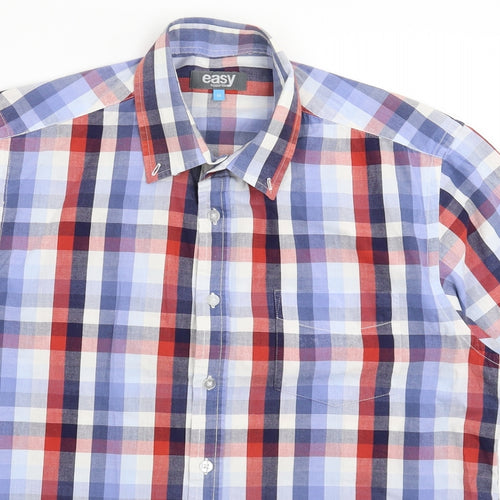 Easy Mens Multicoloured Check   Button-Up Size M