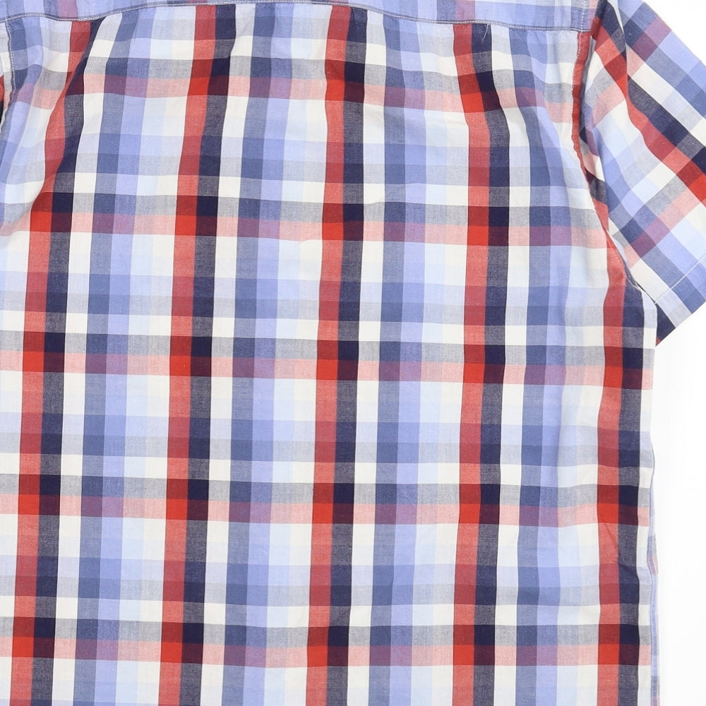 Easy Mens Multicoloured Check   Button-Up Size M