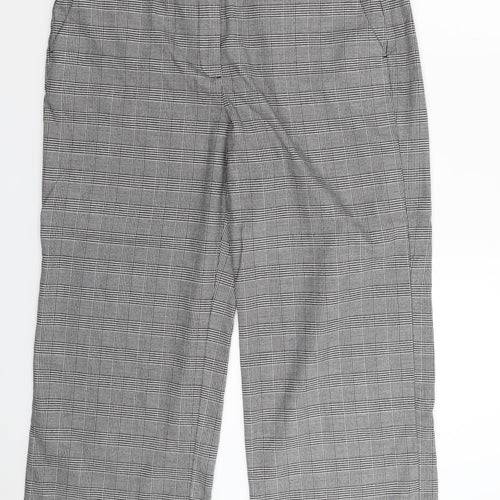 Marks and Spencer Womens Grey Houndstooth  Trousers  Size 16 L26 in