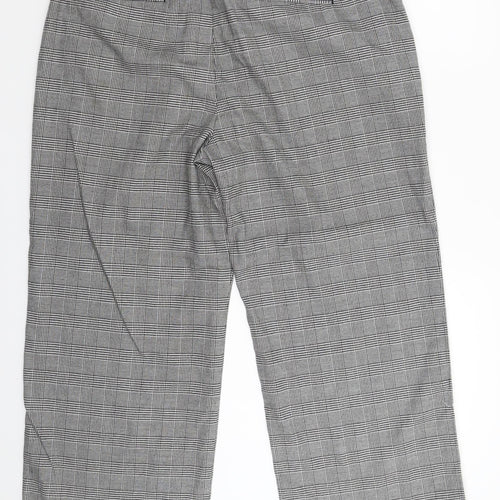 Marks and Spencer Womens Grey Houndstooth  Trousers  Size 16 L26 in