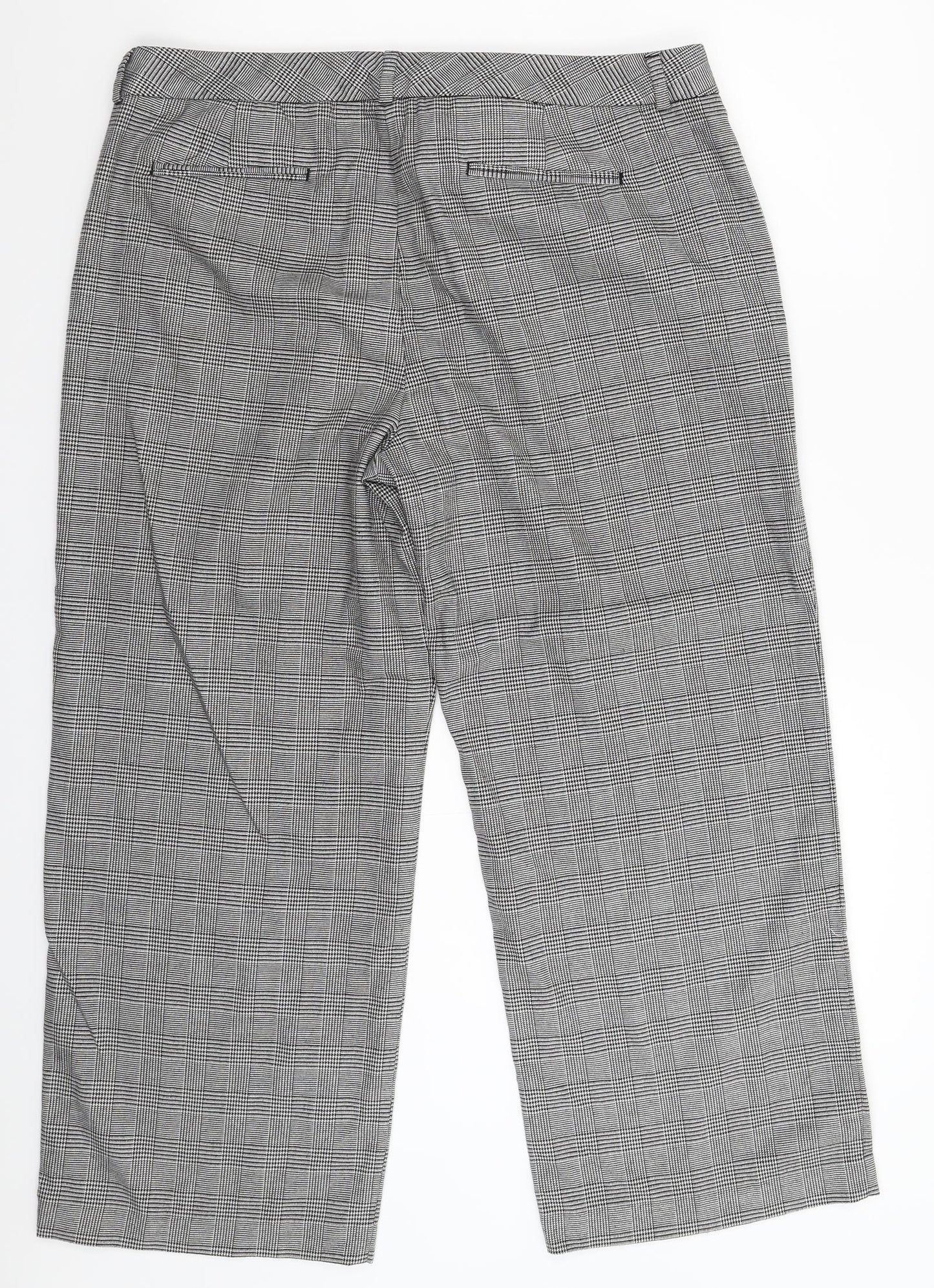 Marks and Spencer Womens Grey Houndstooth  Trousers  Size 16 L26 in