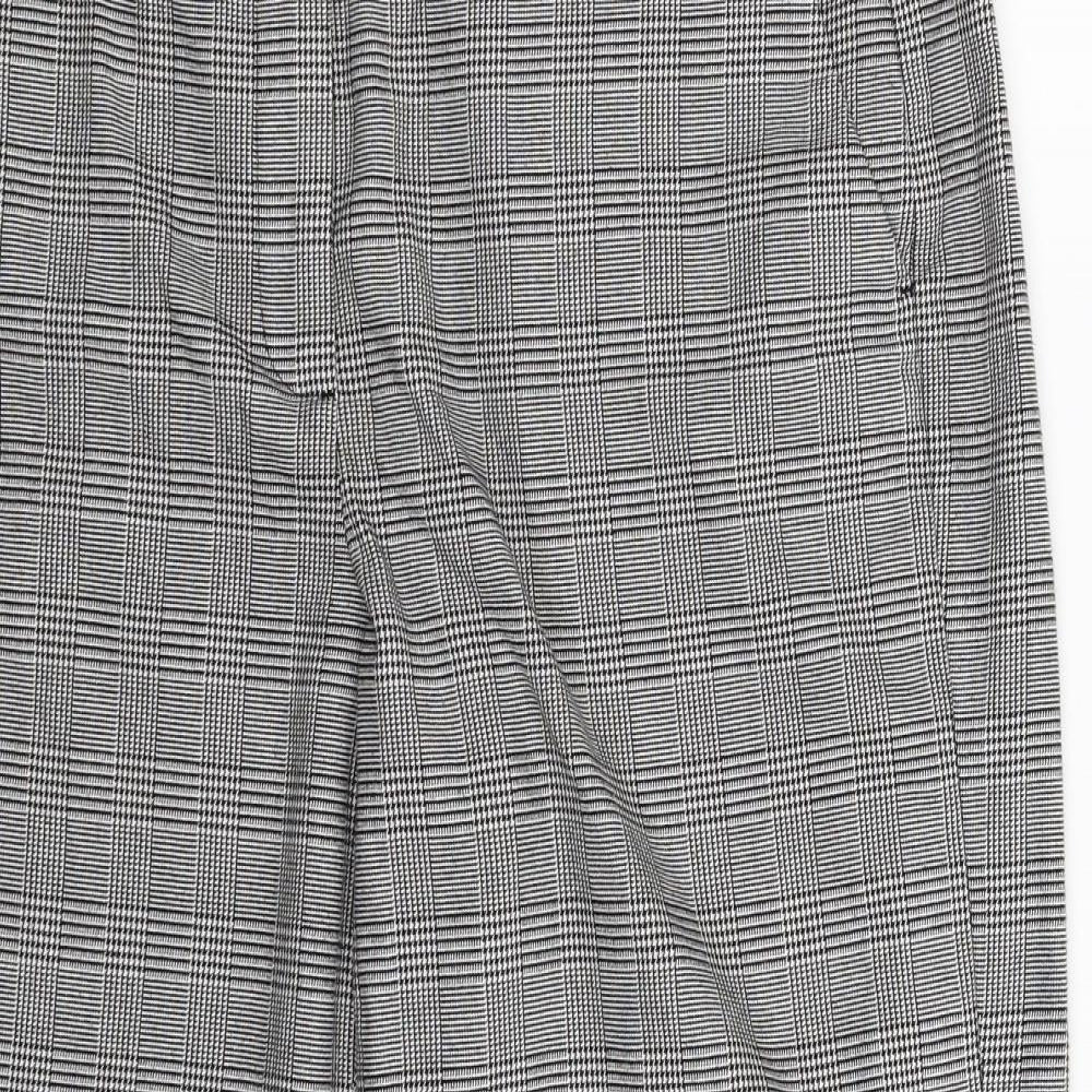 Marks and Spencer Womens Grey Houndstooth  Trousers  Size 16 L26 in