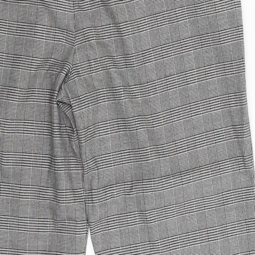 Marks and Spencer Womens Grey Houndstooth  Trousers  Size 16 L26 in