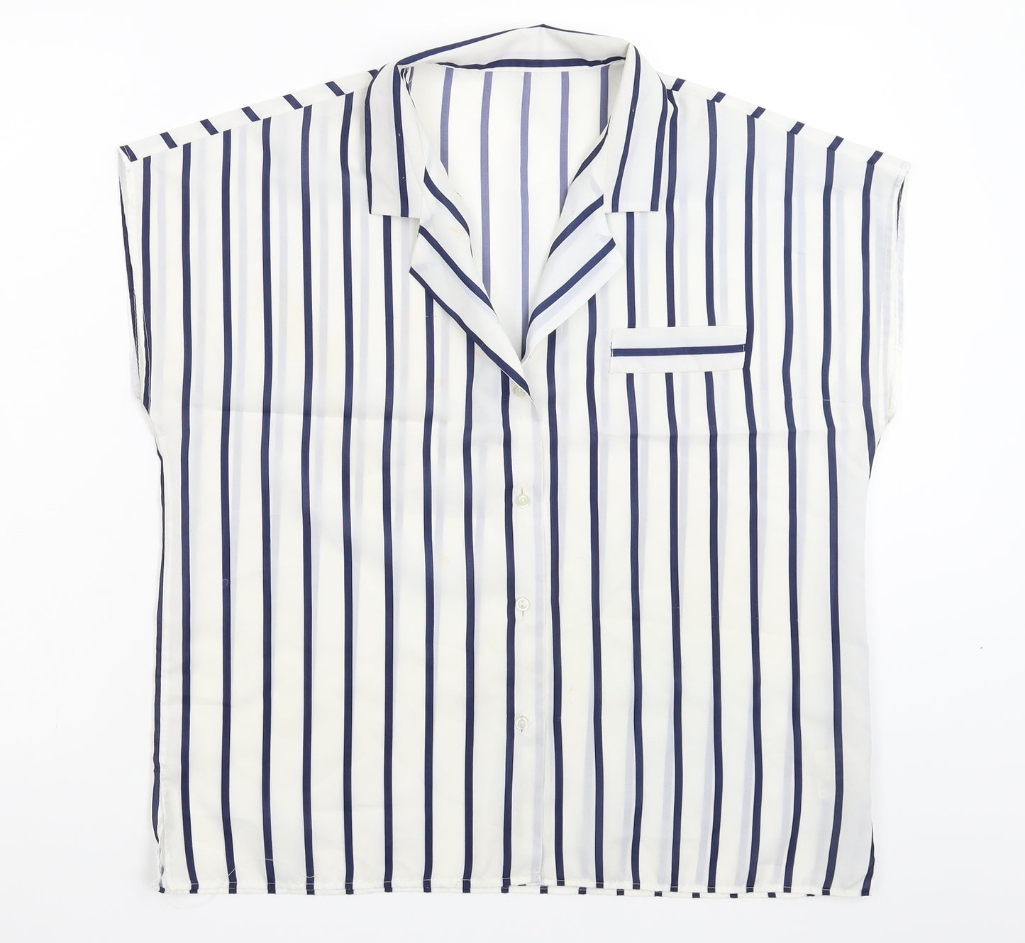 Littlewoods Womens White Striped  Basic Button-Up Size 16