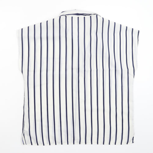 Littlewoods Womens White Striped  Basic Button-Up Size 16
