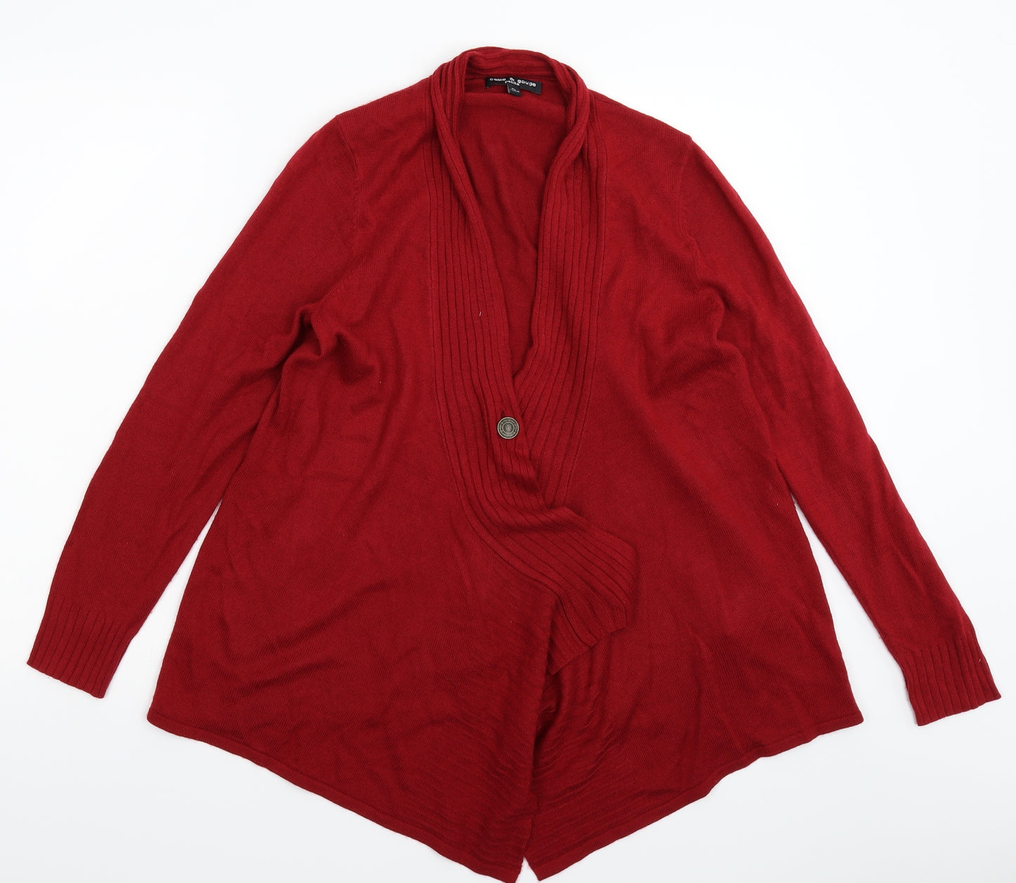 Cable & Gauge Womens Red  Knit Cardigan Jumper Size L