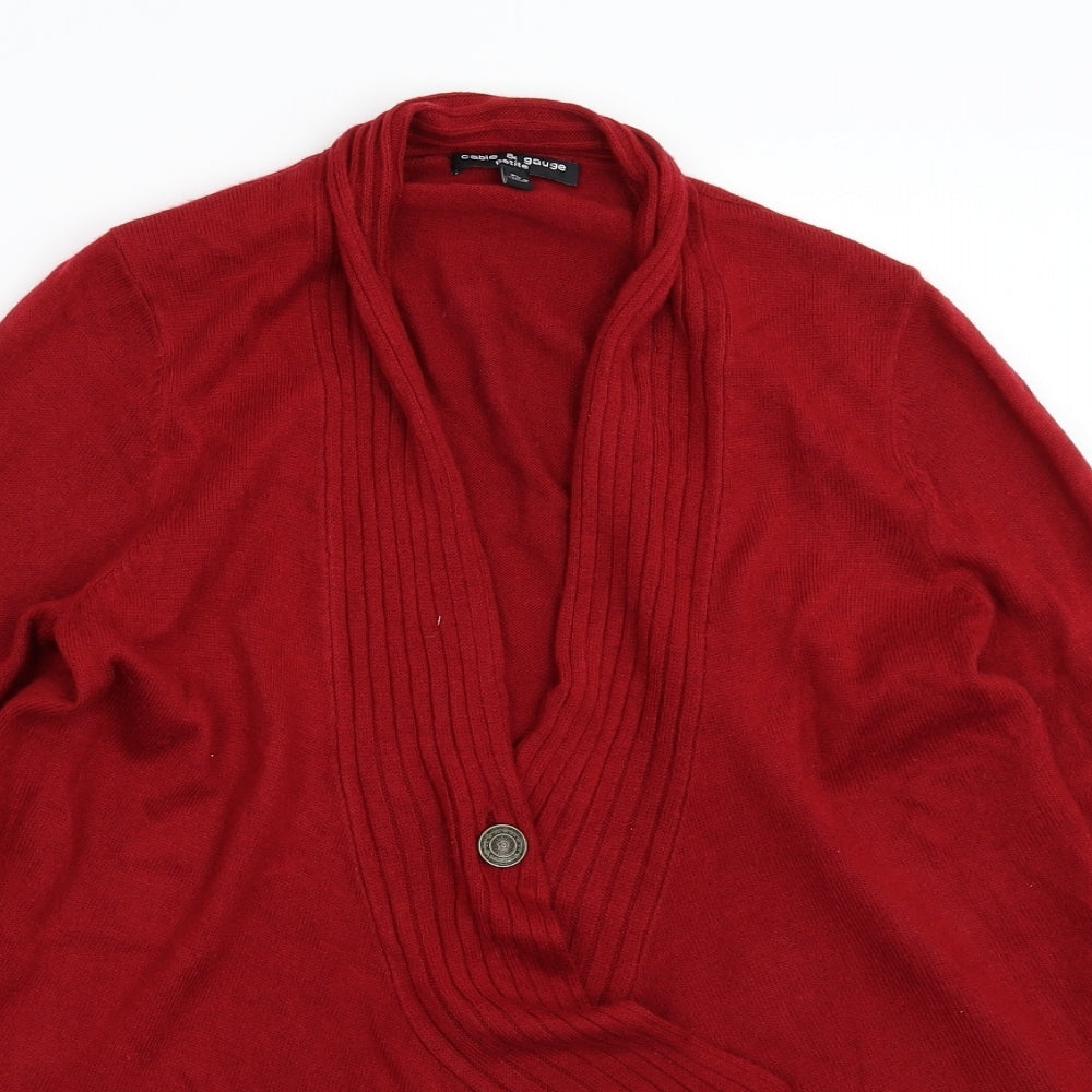 Cable & Gauge Womens Red  Knit Cardigan Jumper Size L