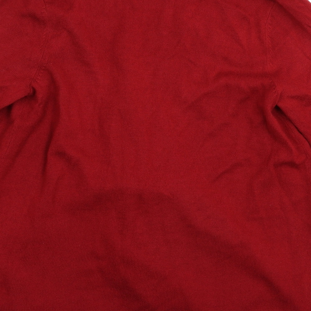 Cable & Gauge Womens Red  Knit Cardigan Jumper Size L
