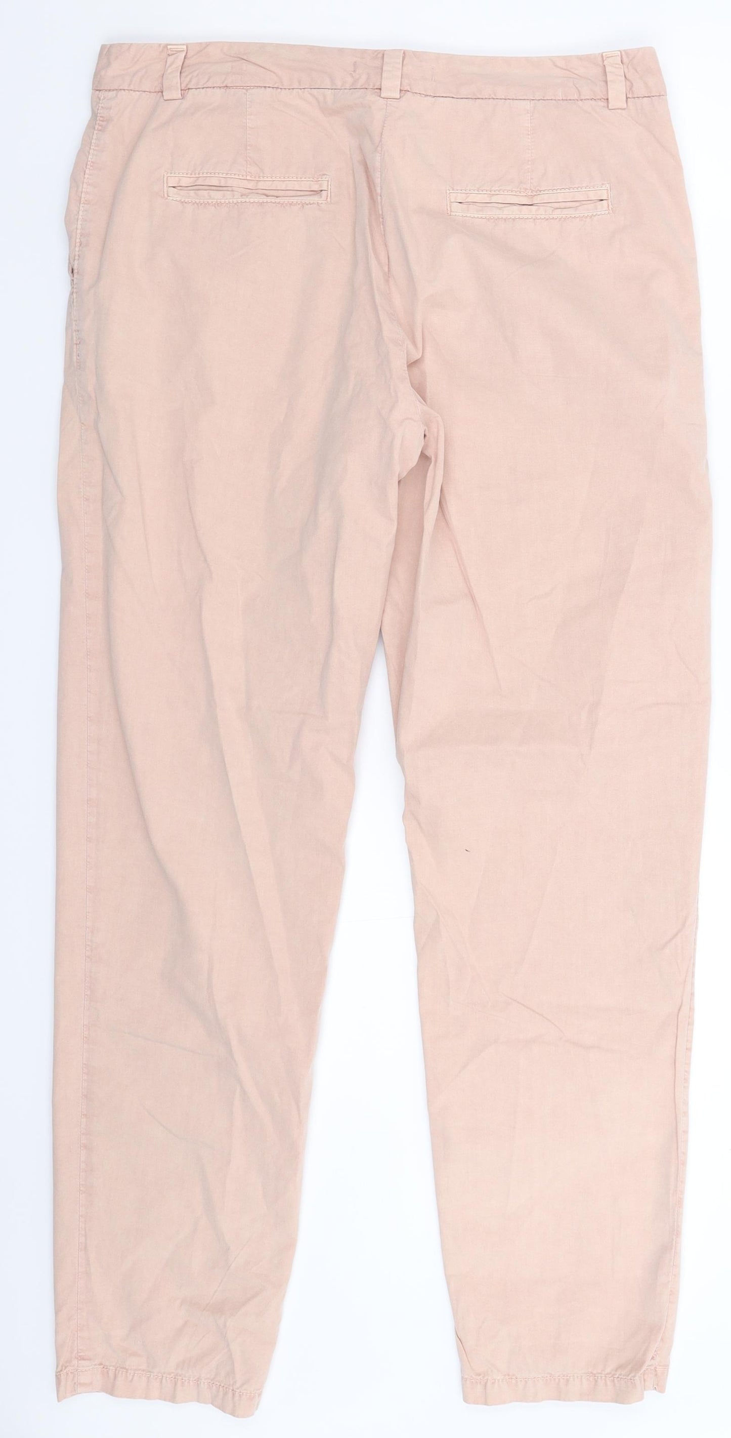 Marks and Spencer Womens Beige   Chino Trousers Size 14 L30 in