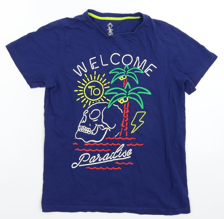F&F Boys Blue Basic T-Shirt Size 11-12 Years