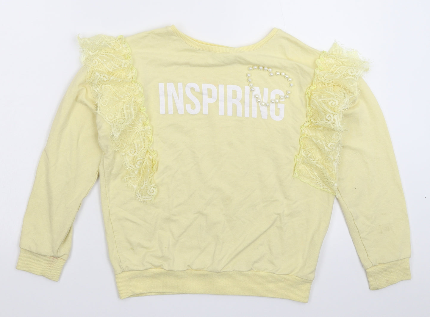 River Island Girls Yellow   Pullover Sweatshirt Size 9-10 Years