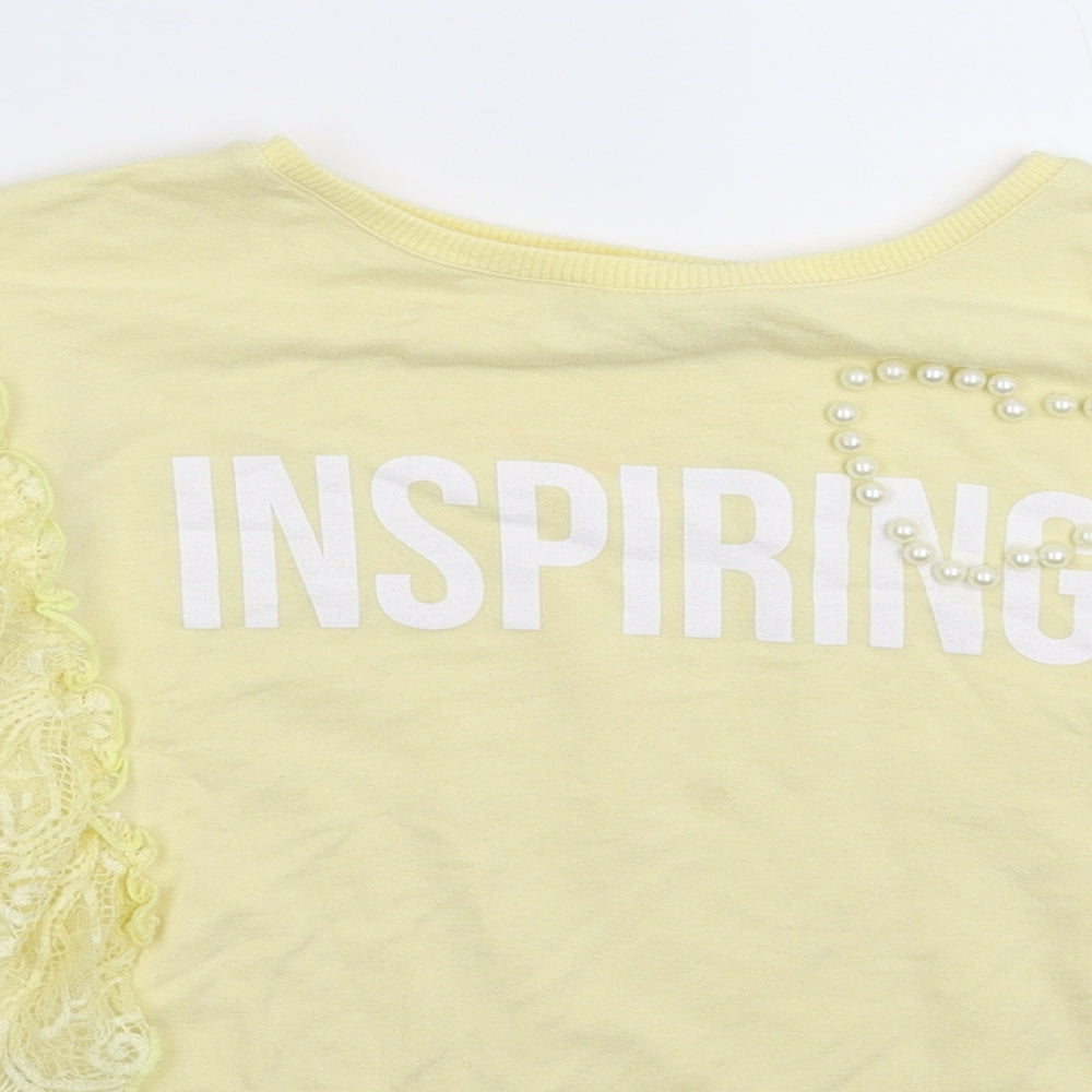 River Island Girls Yellow   Pullover Sweatshirt Size 9-10 Years