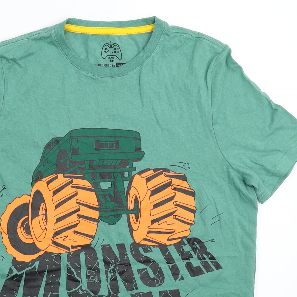 F&F Boys Green   Basic T-Shirt Size 12-13 Years