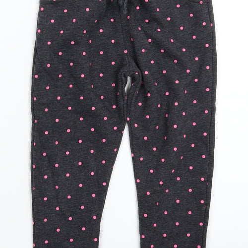 F&F Girls Grey Spotted  Sweatpants Trousers Size 4-5 Years