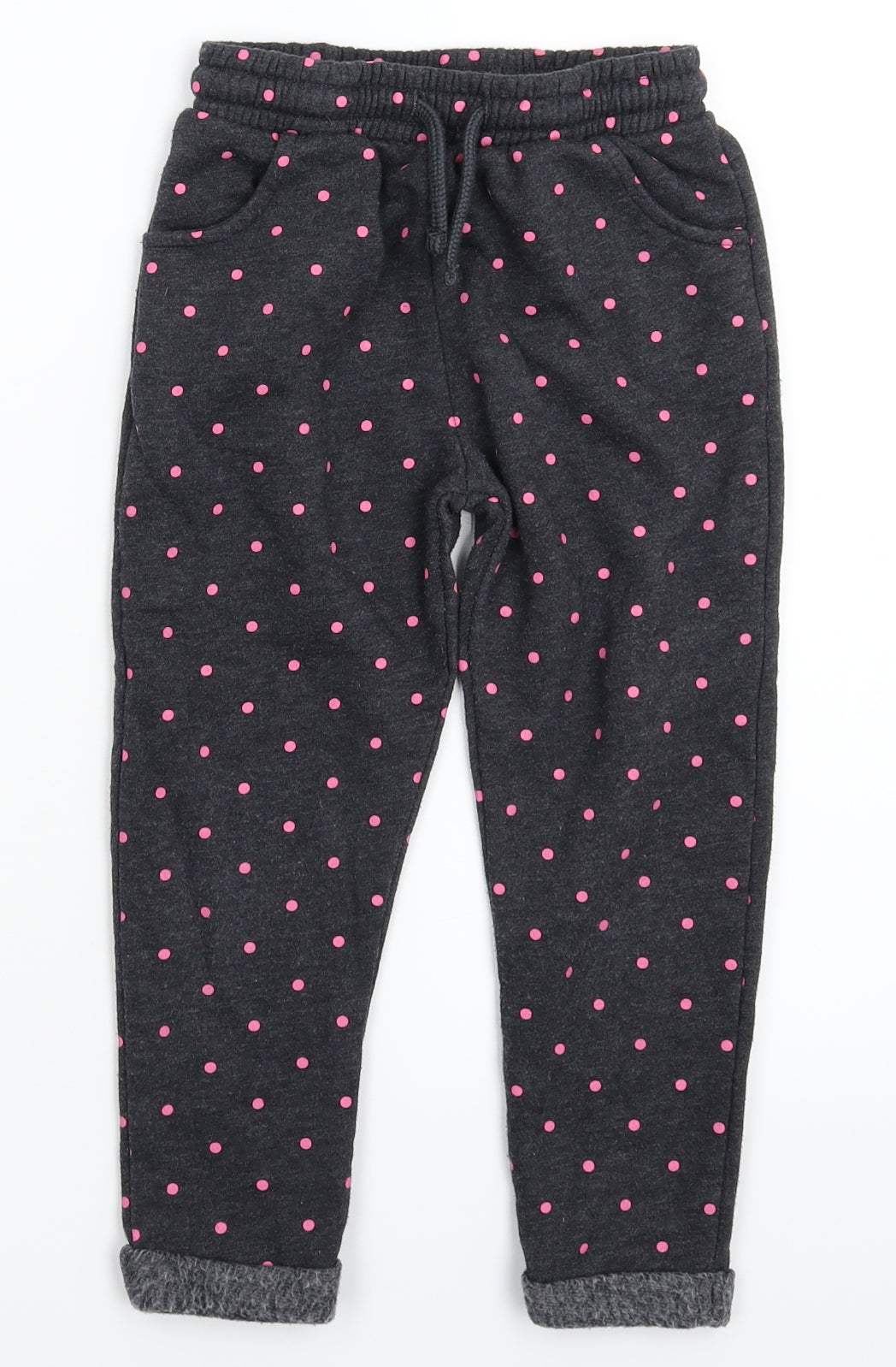 F&F Girls Grey Spotted  Sweatpants Trousers Size 4-5 Years