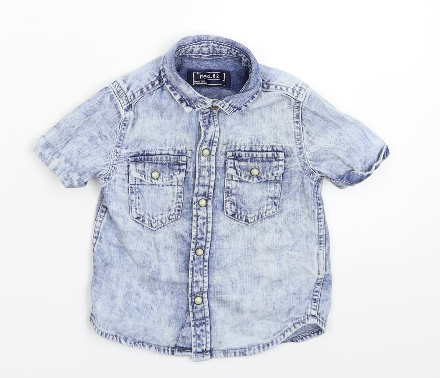 NEXT Baby Blue  Denim Basic Button-Up Size 9-12 Months