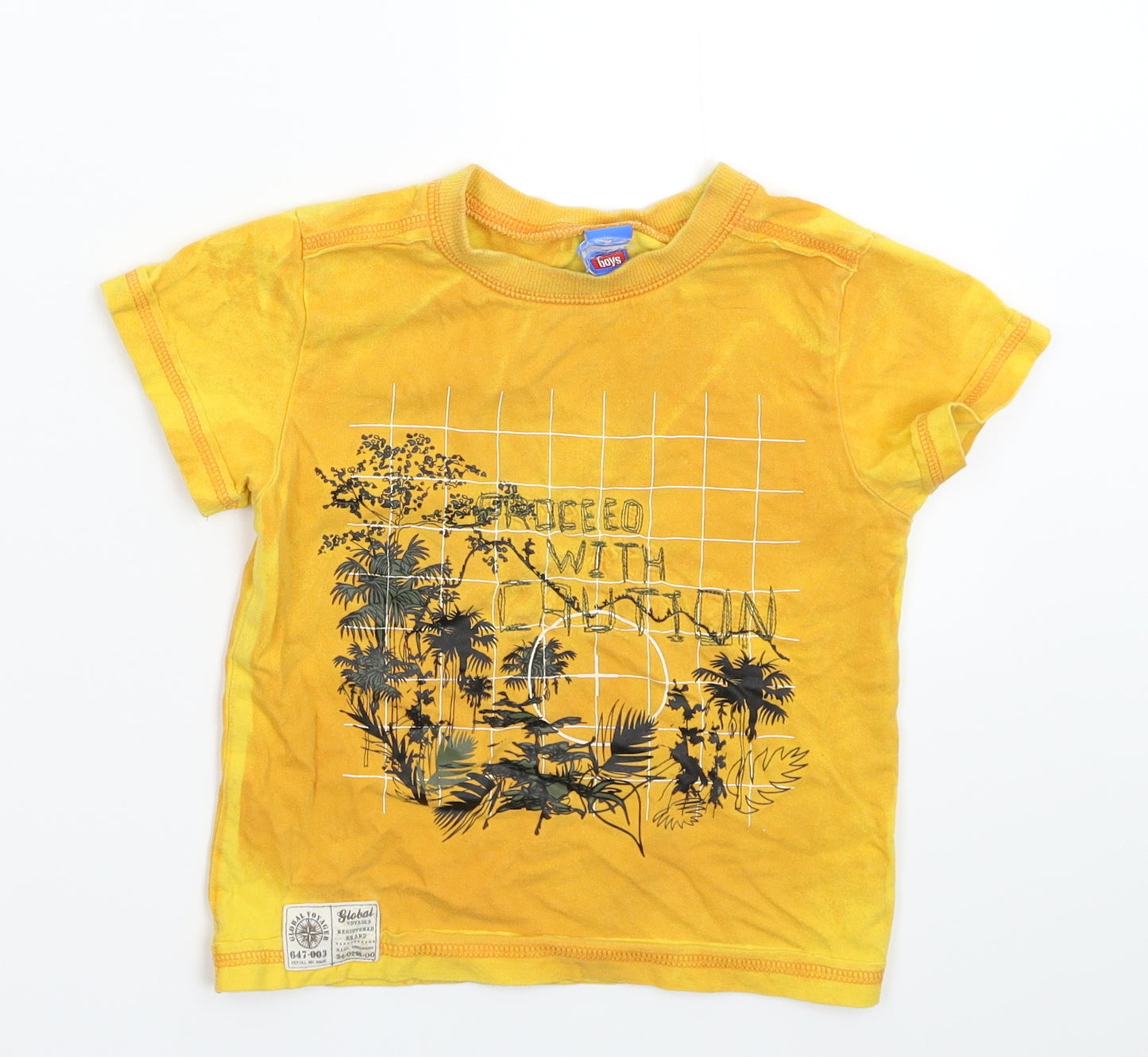Adams Boys Yellow   Basic T-Shirt Size 2 Years